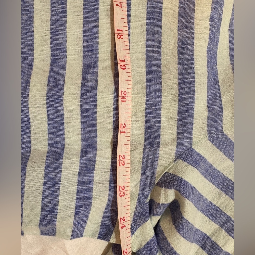 Vineyard Vines Blue and White High Low Linen/Cotton Pullover - Picture 4 of 7